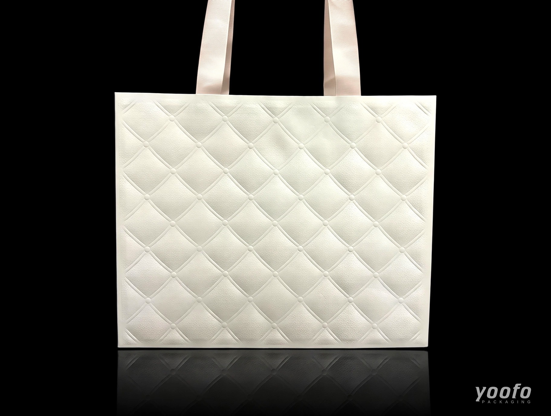 Diamond-Quilted Waistline-Free Paper Shopping Bag - 2