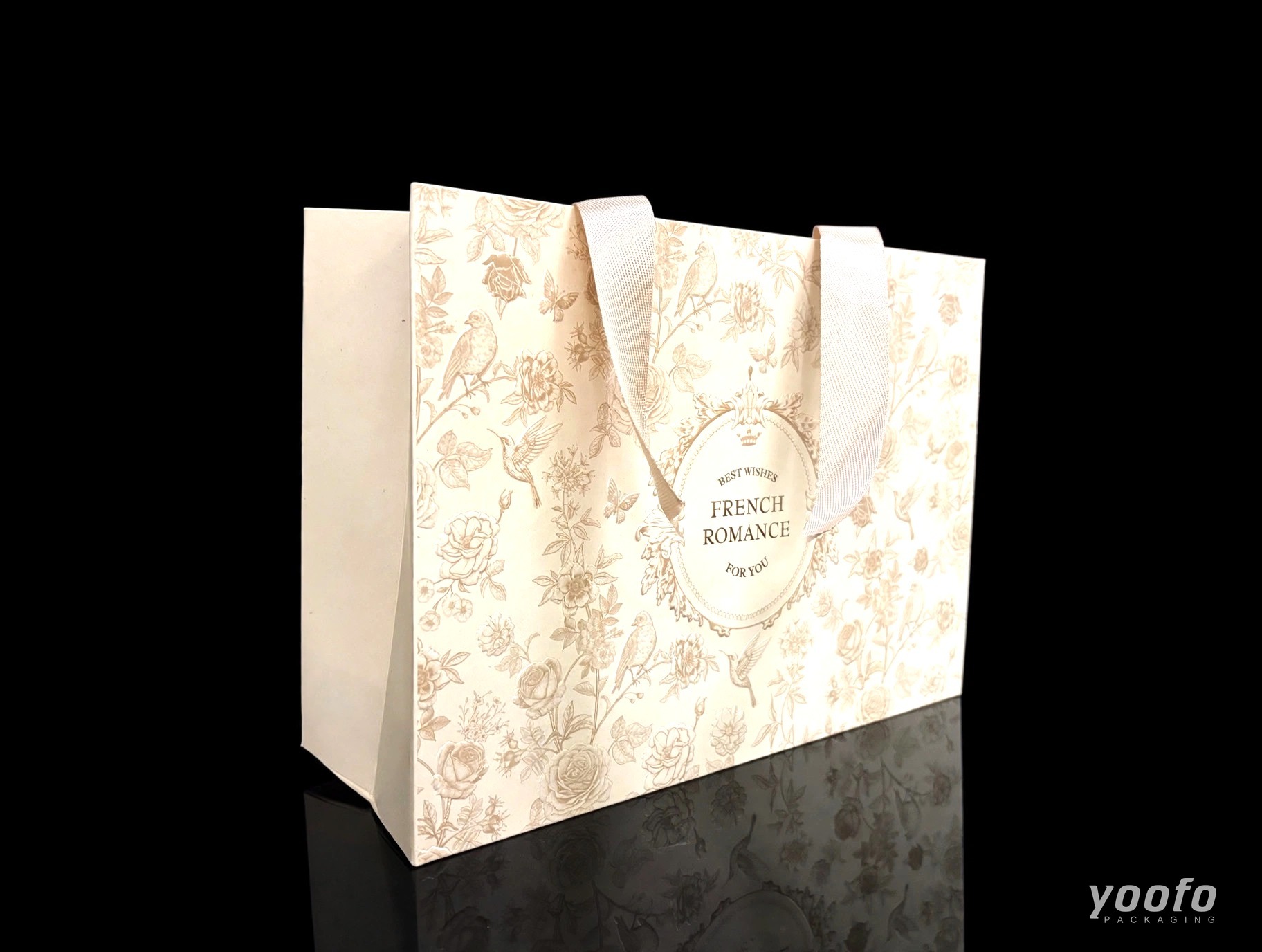 French Botanical Waistline-Free Paper Shopping Bag
