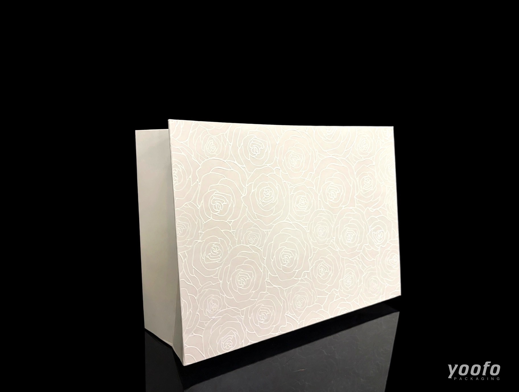Rose Embossed Waistline-Free Paper Shopping Bag