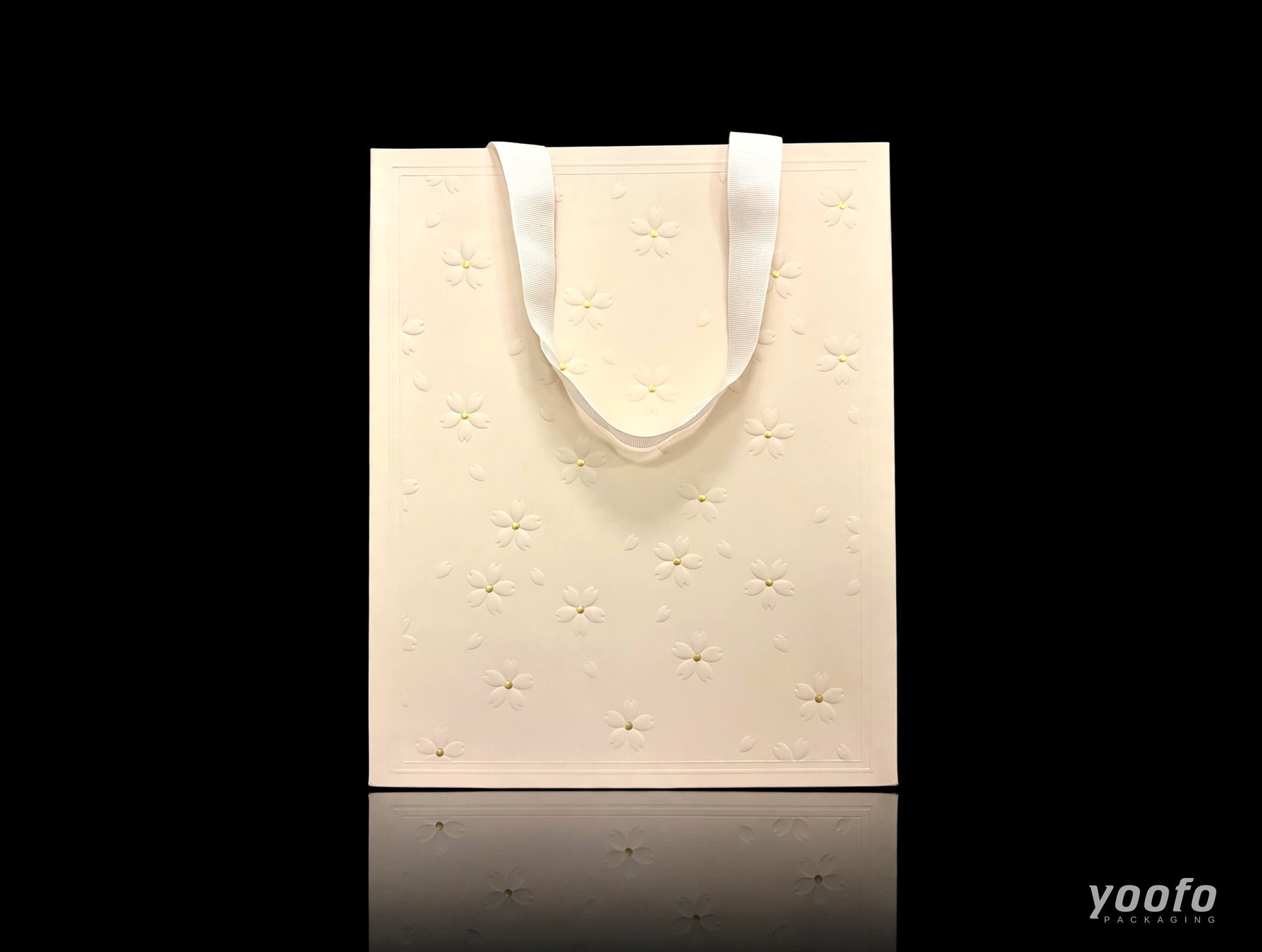 Sakura Embossed Waistline-Free Paper Shopping Bag - 2