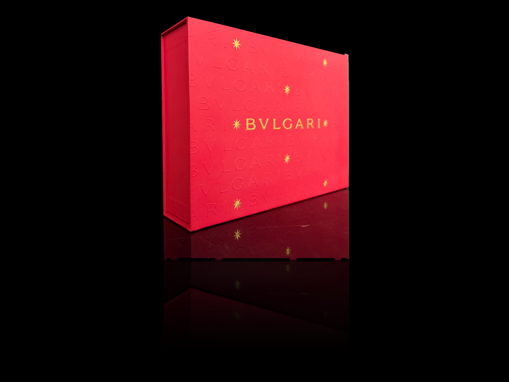レッド エンボスモノグラム ゴールドスター 高級ギフトボックス · ラグジュアリーギフトボックス · Yoofo Packaging