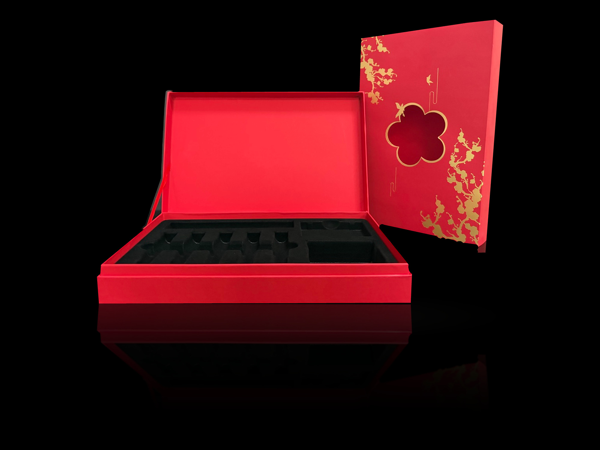 红色金梅花镂空窗美妆礼盒 &middot; 化妆品包装 &middot; Yoofo Packaging (3)