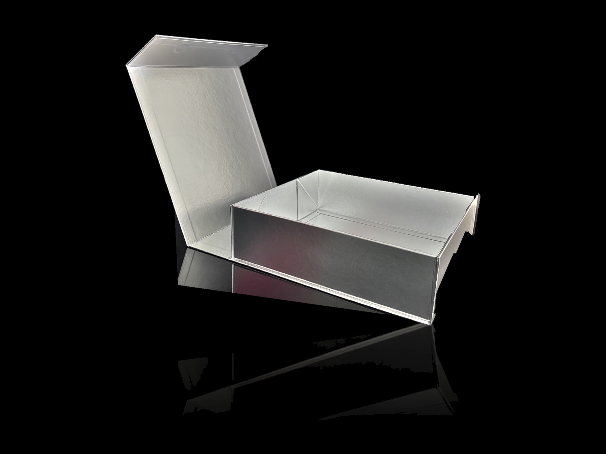 Caja de regalo r&iacute;gida plegable magn&eacute;tica plateada &middot; Caja de regalo de lujo &middot; Yoofo Packaging (3)